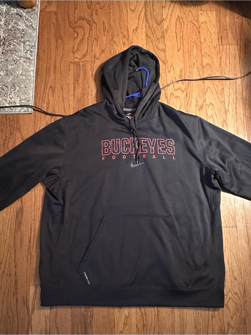 Nike Black Buckeyes Football Zip-Up Hoodie